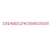 #DEGI Girlanda komunijna "1ST HOLY COMMUNION", różowa, 2.74 m / 1 szt. KK