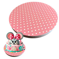 Podkład pod tort styrodur śr. 28 RÓŻOWY W KROPKI