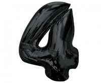 #BFC25 Balon foliowy Smart, cyfra 4, czarna, 92 cm KK