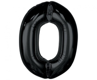 #BFC25 Balon foliowy Smart, cyfra 0, czarna, 92 cm KK