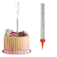 Fontanna raca na tort holograficzna 12 cm SREBRNA