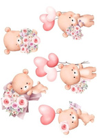 Opłatek na tort MISIE LOVE SERDUSZKA WZ.I