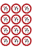 Opłatek na muffinki LOVE SERDUSZKA WALENTYNKI WZ. III