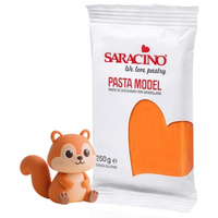 Lukier plastyczny masa cukrowa do modelowania figurek na tort POMARAŃCZOWA 250g Saracino