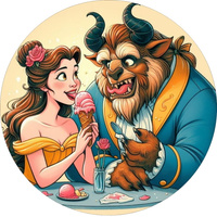 Opłatek na tort PIĘKNA I BESTIA WZ.II