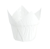 Papilotki do muffinek tulipany BIAŁE 20szt. Party Pal