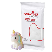 Lukier plastyczny masa cukrowa do modelowania figurek na tort BIAŁA 1 kg Saracino