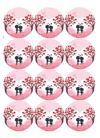 Opłatek na muffinki LOVE SERDUSZKA WALENTYNKI WZ. Ii