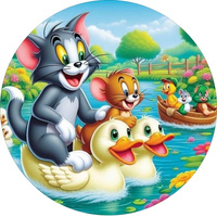 Opłatek na tort TOM I JERRY WZ.II