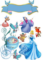 Opłatek na tort KSIĘŻNICZKI DISNEYA KOPCIUSZEK WZ.III