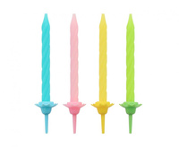 #SU Świeczki urodzinowe - 4 kolory, 6 cm, 24/12 szt. (produkt pakowany w display)