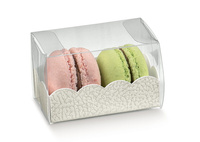 Pudełko na 2-3 makaroniki 8x5x5 cm BIAŁE