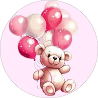 Opłatek na tort muffinki MIŚ MISIE SERDUSZKA WZ. III