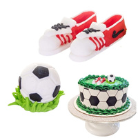 Figurki na tort PIŁKA I BUTY PIŁKARSKIE CZERWONE Slado