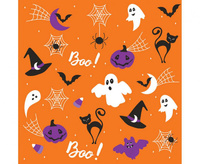 Serwetki papierowe Halloween Graphics on Orange, 33 x 33 cm,  20 szt.