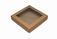 Pudełko z okienkiem 19x19x3,5 cm KRAFT