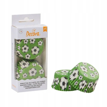 Papilotki na muffiny, babeczki, cupcake 50x32 mm Piłka Nożna 36 szt.