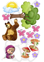 Wydruk jadalny Opłatek na tort MASHA I NIEDŹWIEDŹ WZ. I