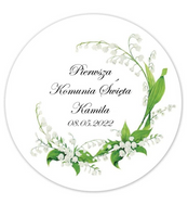 Wydruk jadalny opłatek na tort KOMUNIA śr. 20 cm wz. F