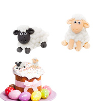 Zestaw 2 szt. figurki na tort babkę wielkanocną BARANKI dekoracja cukrowa Slado