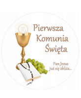 Wydruk jadalny opłatek na tort KOMUNIA śr. 20 cm wz. K