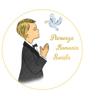 Wydruk jadalny opłatek na tort KOMUNIA śr. 20 cm wz. D