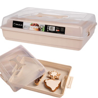 Pojemnik na ciasto PROSTOKĄTNY 44x30x13 cm RÓŻOWY Galicja