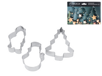 Zestaw foremek świątecznych CHOINKA, BAŁWANEK I MIKOŁAJ 3 szt. Galicja