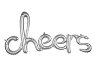 #BFK Balon foliowy Napis "CHEERS", srebrny, zapakowany