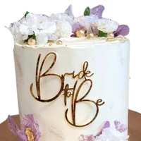 Akrylowy topper na bok tortu wieczór panieński BRIDE TO BE ZŁOTY