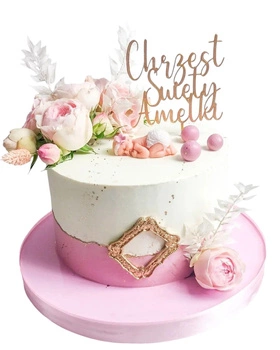 Topper na chrzest święty personalizowany Chrzest Święty + imię WZ. II