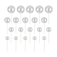 Toppery na tort kulki srebrne 20 szt. Party Pal