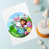 Wydruk jadalny opłatek na tort KOCI DOMEK GABI WZ. I