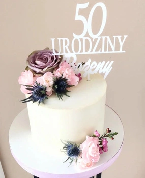 Topper na tort personalizowany Cyfra + urodziny + imię WZ. III