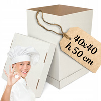 Wysokie pudełko na tort piętrowy 40x40x50 cm