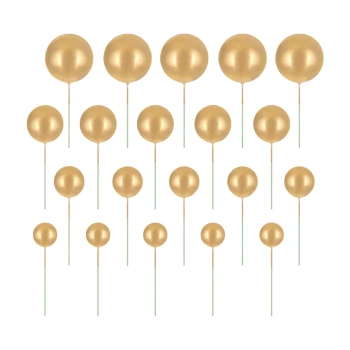 Toppery na tort kulki złote 18-20 szt. 