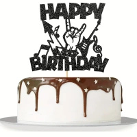 Papierowy topper na tort Happy Birthday MUZYKA ROCK GITARA