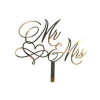 Akrylowy topper na tort weselny ślubny MR&MRS MŁODA PARA WZ.VI