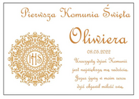 Wydruk jadalny opłatek na tort KOMUNIA A4 wz. C