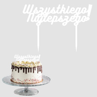 Topper na tort WSZYSTKIEGO NAJLEPSZEGO 13 cm BIAŁY