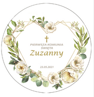 Wydruk jadalny opłatek na tort KOMUNIA śr. 20 cm wz. A