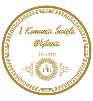 Wydruk jadalny opłatek na tort KOMUNIA śr. 20 cm wz. B