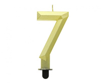 #SC21 Świeczka cyferka 7 - Diament, metalik złoty, 7.6 cm