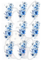 Wydruk jadalny opłatek na tort KWIATY KWIATKI NIEBIESKIE WZ. II