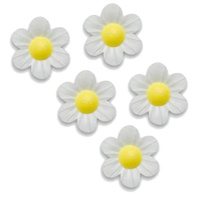 Dekoracja waflowa niezapominajka BIAŁA z liśćmi Rose Decor