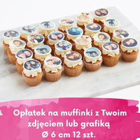 Opłatek na muffinki ze zdjęciem lub własną grafiką Ø 6 cm 12 szt.
