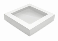 Pudełko z okienkiem 19x19x3,5 cm BIAŁE