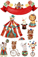 Opłatek na tort CYRK ZWIERZĄTKA WZ.I