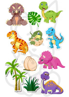 Wydruk jadalny opłatek na tort DINOZAURY WZ. II