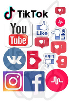 Wydruk jadalny opłatek na tort EMOTKI TIK TOK FB INSTA YT